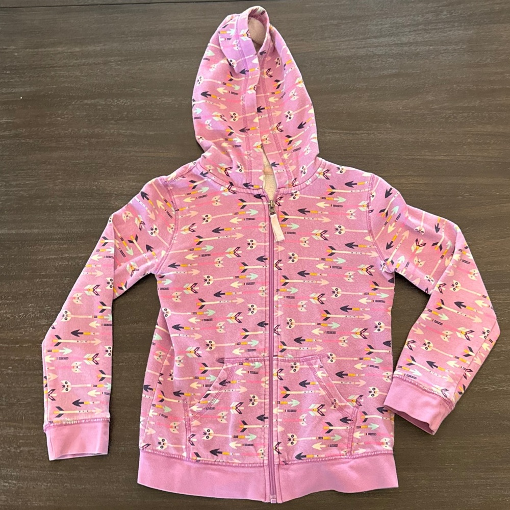 Cat & Jack Girls Medium (7/8) Purple Full Zip Hooded Sweatshirt